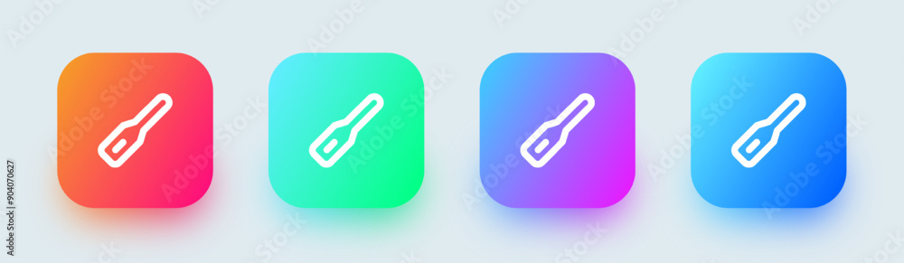 Heating line icon in square gradient colors. Warm signs vector illustration.