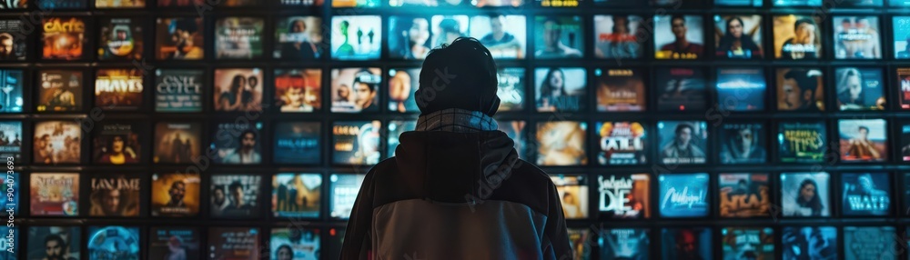 A person browsing an endless content library on a streaming platform
