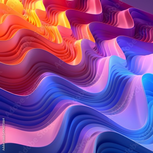 Vibrant abstract waves create a mesmerizing blend of colors, showcasing fluidity and motion in a stunning visual display.