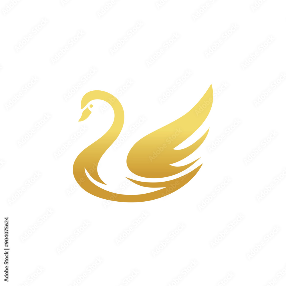 Fototapeta premium Swan logo design vector icon with elegan concept