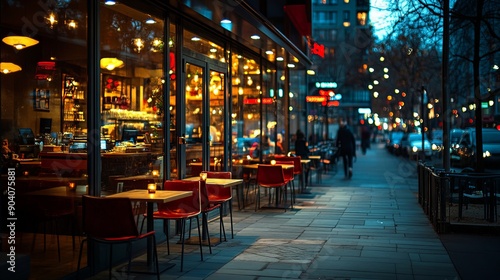 Elegant Outdoor Dining Experience at Evening © gen_pick