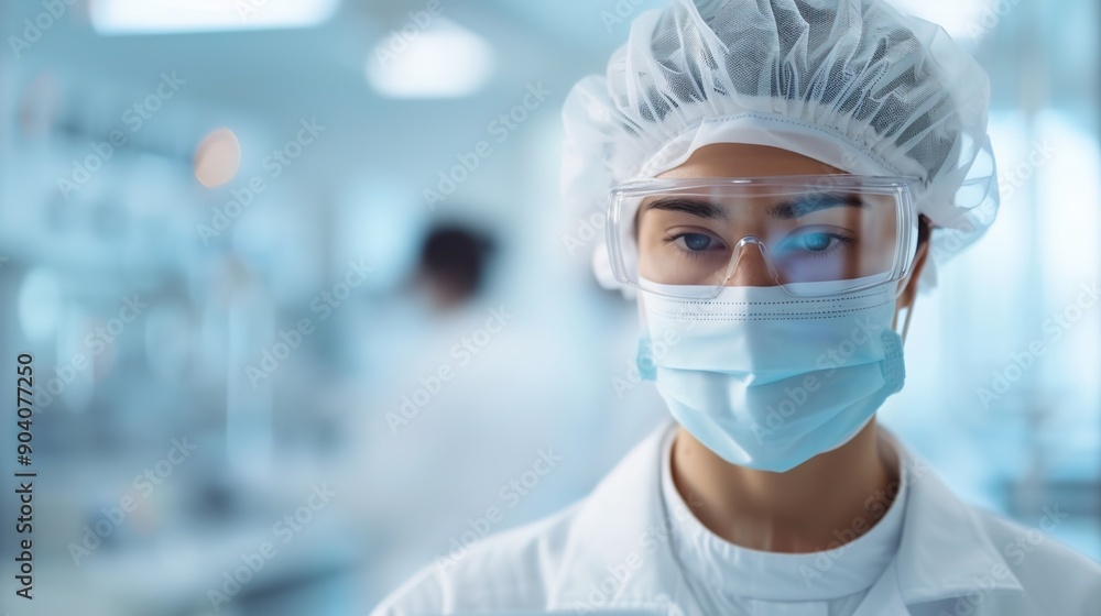 Expert Technician in a High-Tech Cleanroom Facility Assembling Precision Electronics Components Expert Technician in a High-Tech Cleanroom Facility Assembling Precision Electronics Components