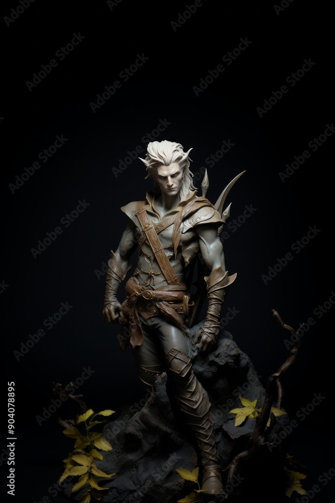 Isolated 3D medieval male elf Isolated 3D medieval male elf