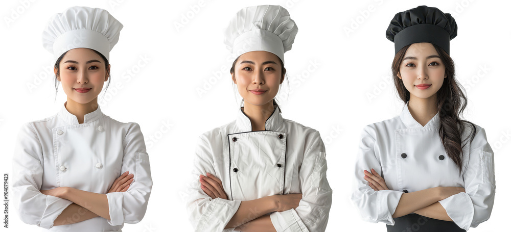chef or baker woman standing isolated on a transparent background chef or baker woman standing isolated on a transparent background