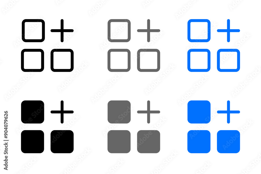 Obraz premium Category icon. Menu web sign. Option square symbol. Application interface pictogram.