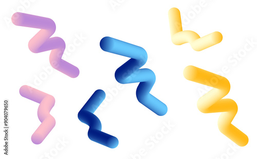 立体的なカラフルなデコレーション素材