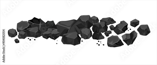 Border pile of energy overgrown coal.