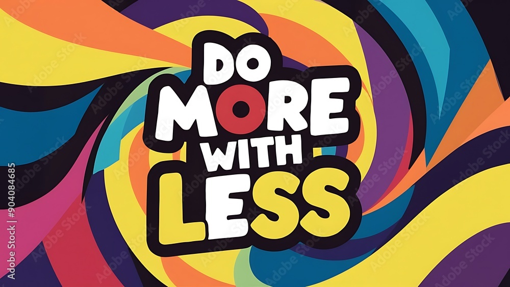 Fototapeta premium Do More With Less colorful background and text (T-shirt Design Motivational Quote, Illustration ,Typography)