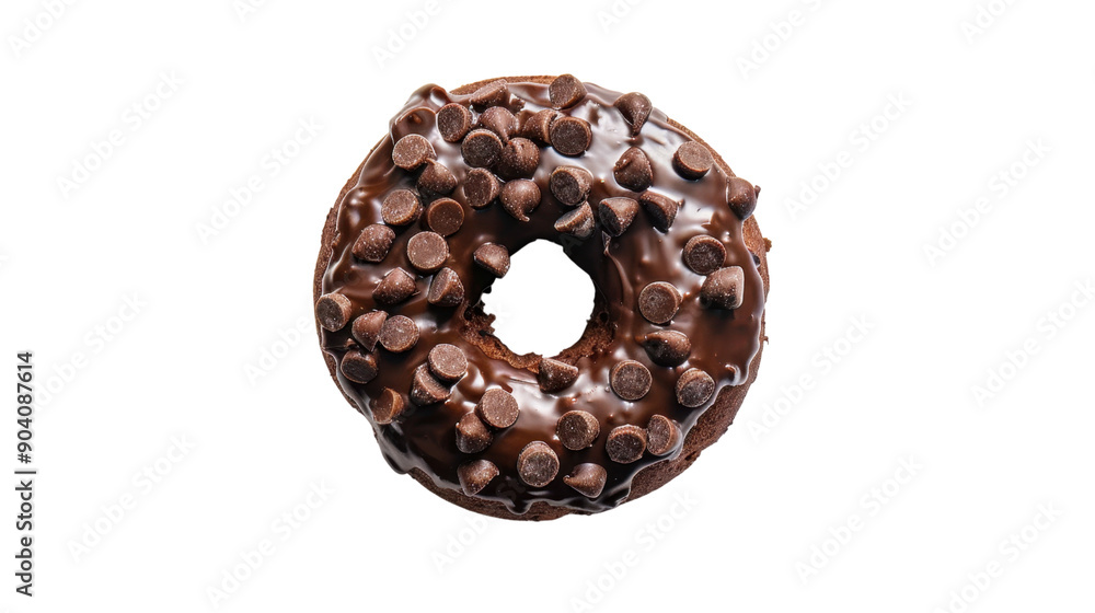Chocolate donut on transparent background Chocolate donut on transparent background