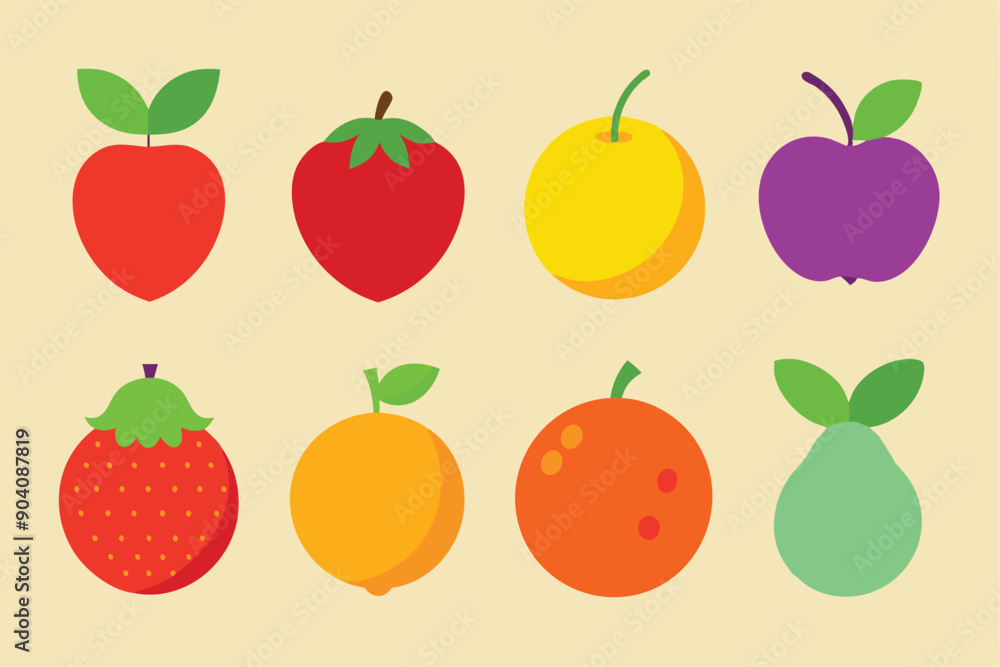 Fototapeta premium Fruits set illustration creative design