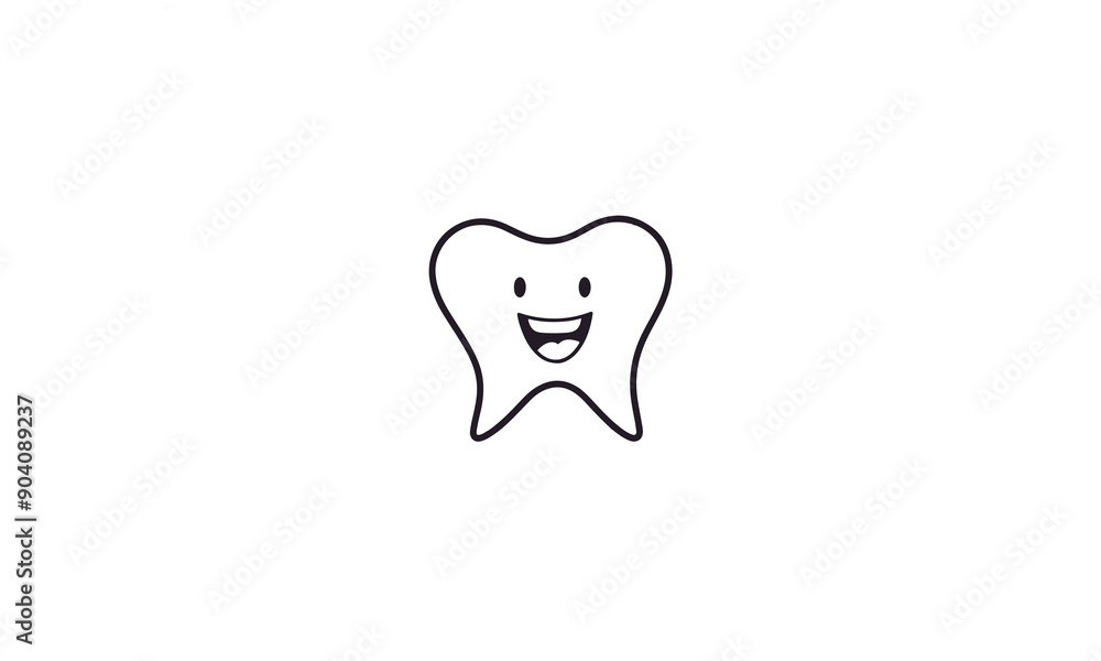 Tooth smile icon on white background Tooth smile icon on white background