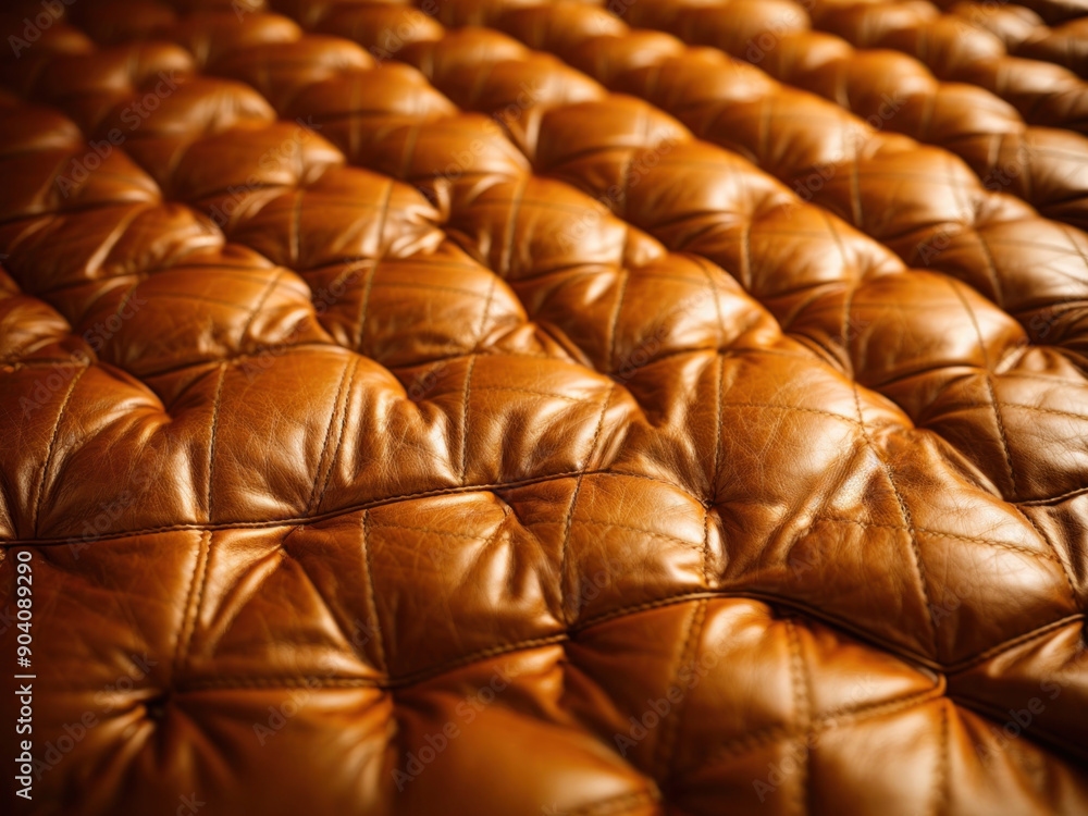 Naklejka premium Gold leather upholstery Closeup texture of genuine leather