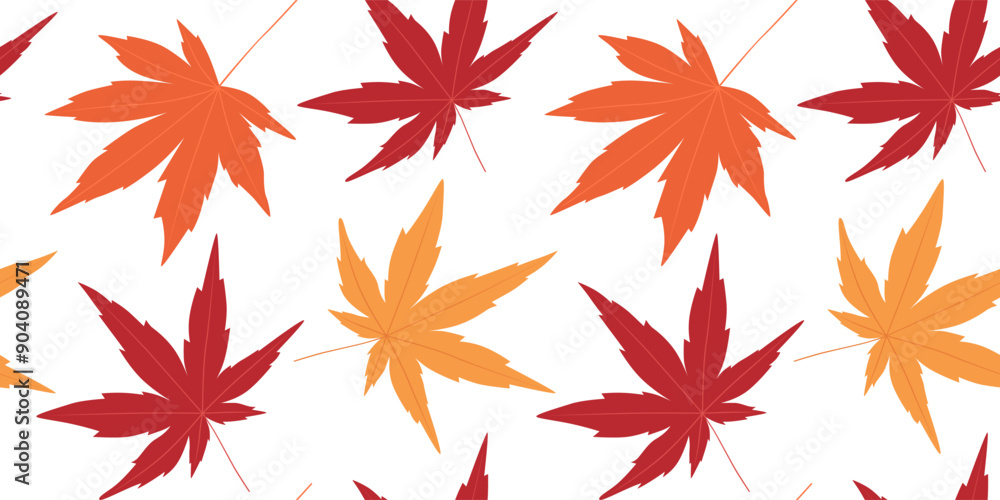 Seamless pattern with autumn Japanese Maple leaves. Vector background for your design. Seamless pattern with autumn Japanese Maple leaves. Vector background for your design.
