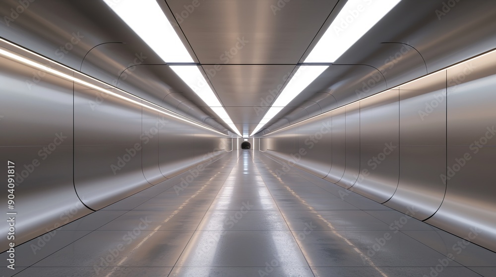 Futuristic Underground Hyperloop Station with Sleek Design Elements Futuristic Underground Hyperloop Station with Sleek Design Elements