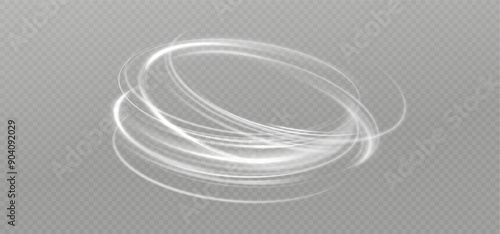 Magic spiral with sparkles.White light effect.Glitter particles with lines.Swirl effect.Texture of cold winter wind. Holiday vector snowstorm. Christmas cold snowstorm effect.Light effect.