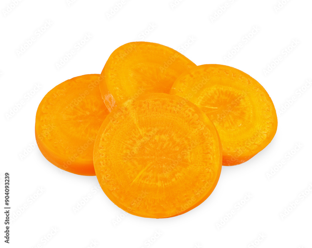 Sliced Carrot vegetable isolated on white background. Sliced Carrot vegetable isolated on white background.