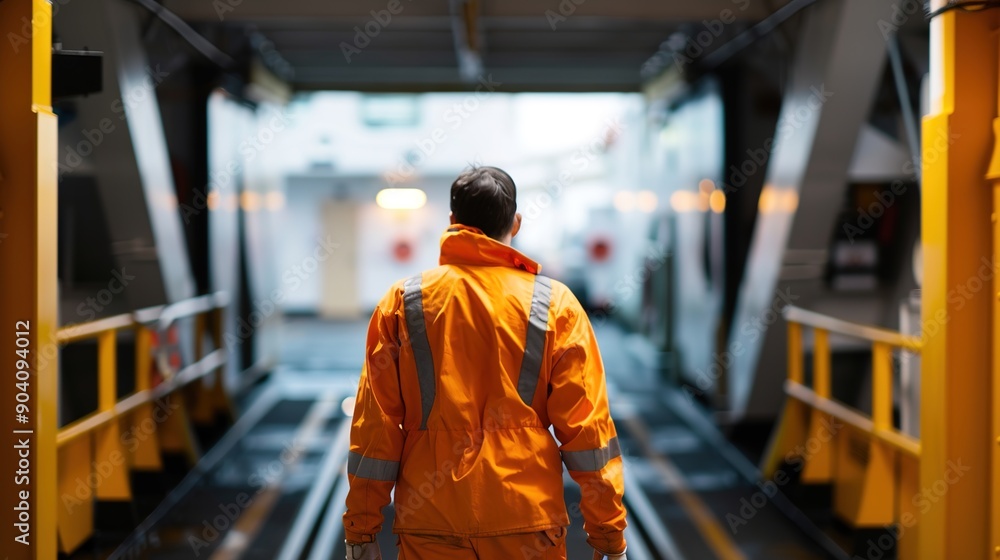 Ferry Crew Assisting Vehicle Loading with Professionalism and Efficiency Ferry Crew Assisting Vehicle Loading with Professionalism and Efficiency