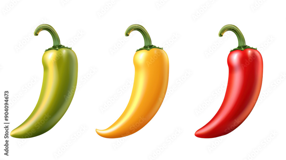 Chili peppers set on transparent background Chili peppers set on transparent background