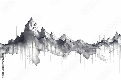 Simple sketch of a fluctuating stock market chart, Market Fluctuations, Investment Analysis, No logo, No Trademark, No text, minimal concept with copy space for stock photo photo