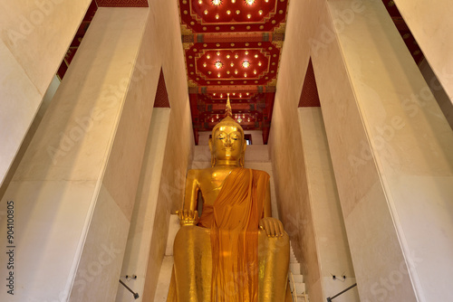 Wat Pa Lelai Worawihan is the most famous landmark in Suphan Buri, Thailand  photo