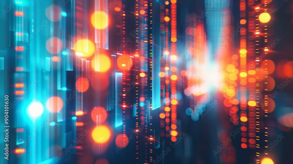 This image showcases an abstract arrangement of vivid blue and orange light patterns, creating a mesmerizing and futuristic digital landscape full of energy and movement. This image showcases an abstract arrangement of vivid blue and orange light patterns, creating a mesmerizing and futuristic digital landscape full of energy and movement.