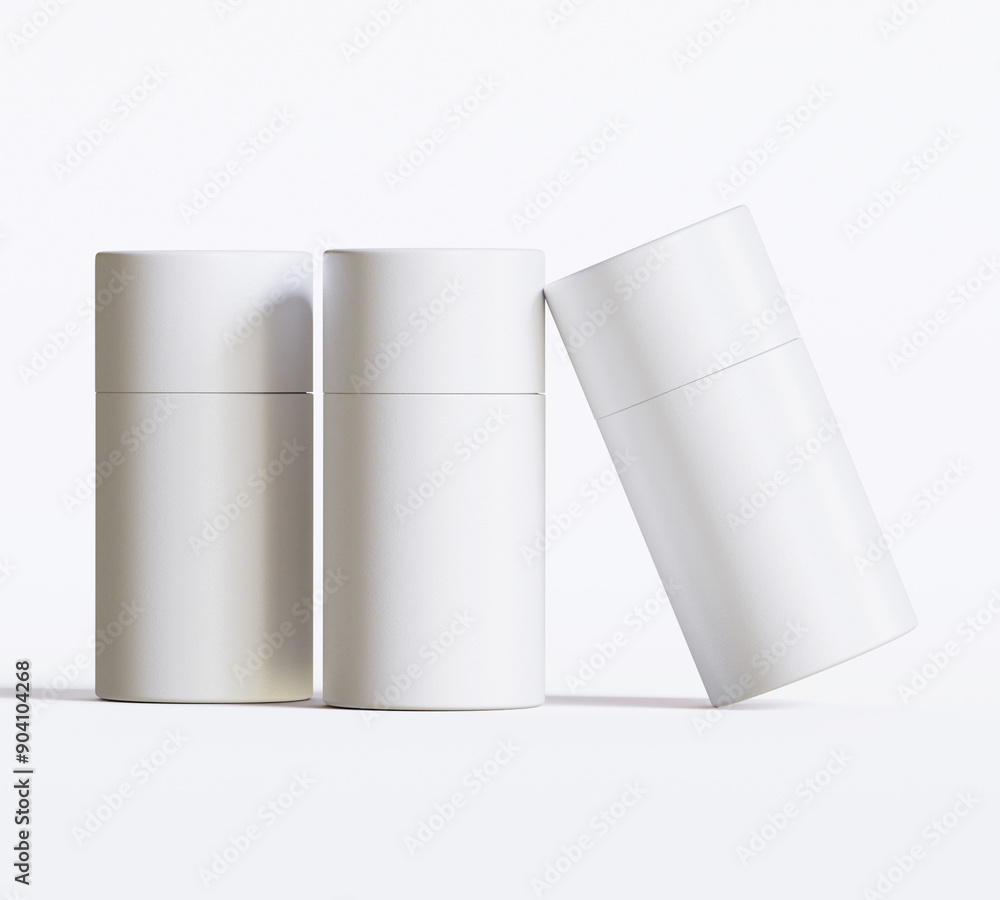White Paper tube package mockups isolated on white background. Blank craft carton circular realistic tube texture. Cylindrical container with cap for product branding White Paper tube package mockups isolated on white background. Blank craft carton circular realistic tube texture. Cylindrical container with cap for product branding