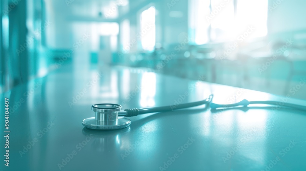 Stethoscope on a Table in a Medical Setting Stethoscope on a Table in a Medical Setting
