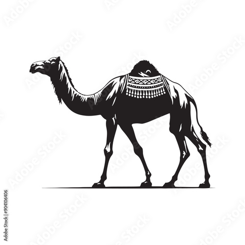 High-End Silhouette of Camel Vector Camel Silhouette Minimalist Camel Vector
