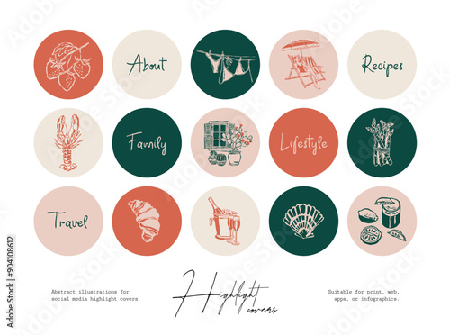 Minimalist hand drawn travel vector illustration collection. Art for postcards, branding, logo design, background.	
