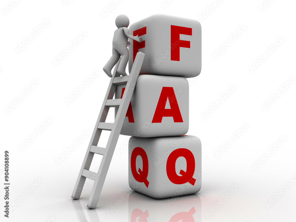3d illustration Frequently Asked Questions symbol 3d illustration Frequently Asked Questions symbol
