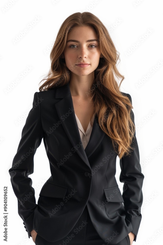A businesswoman wearing formal suit isolated created with Generative AI A businesswoman wearing formal suit isolated created with Generative AI