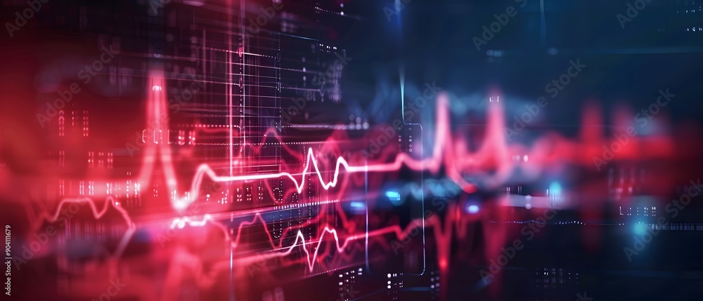 Obraz premium Abstract Digital Heartbeat Pattern.