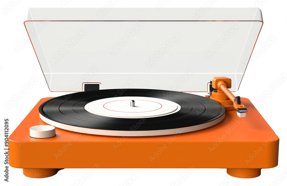Fototapeta premium PNG Vinyl record player electronics white background gramophone.