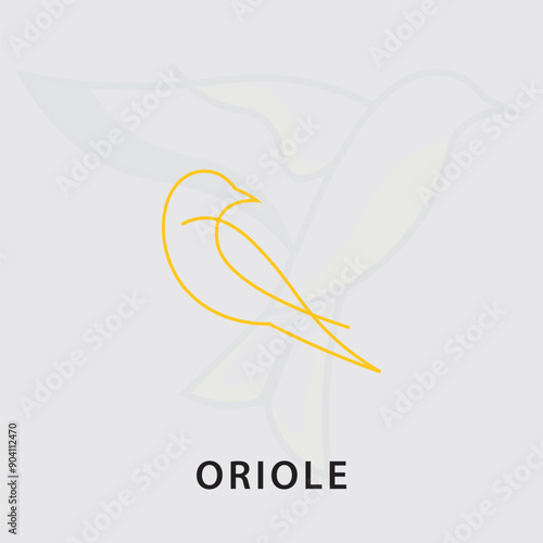 Oriole bird logo, yellow oriole logo design.