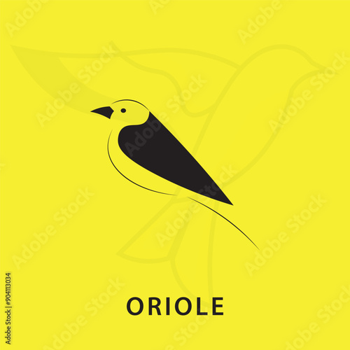 Oriole bird logo, yellow oriole logo design.