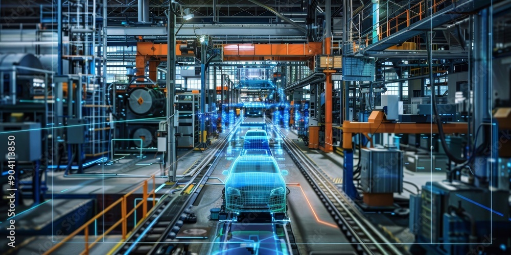 Smart factory integrating AI for predictive maintenance and efficiency Smart factory integrating AI for predictive maintenance and efficiency