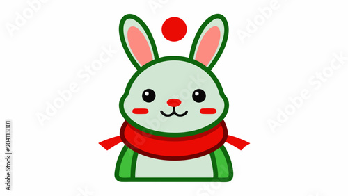 Christmas Rabbit Line Art