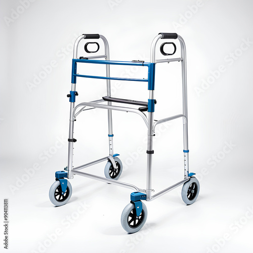  Medical walker for patient, elderly, assistive device isolated on a white background. Medical concept.