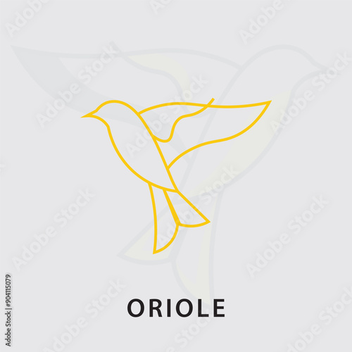 Oriole bird logo, yellow oriole logo design.