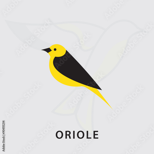 Oriole bird logo, yellow oriole logo design.