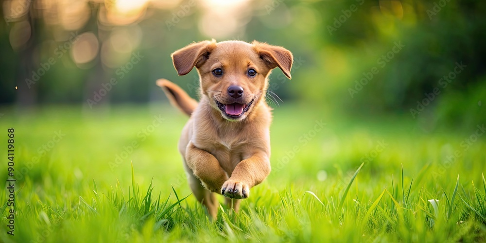 Playful brown puppy running in a grassy field , puppy, dog, pet, playing, running, grass, field, cute, brown, fur, happiness Playful brown puppy running in a grassy field , puppy, dog, pet, playing, running, grass, field, cute, brown, fur, happiness