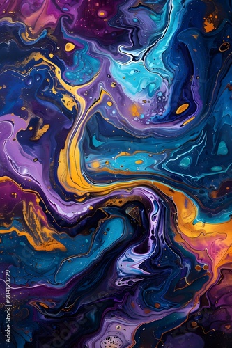 abstract wall art painting featuring swirling patterns of vibrant