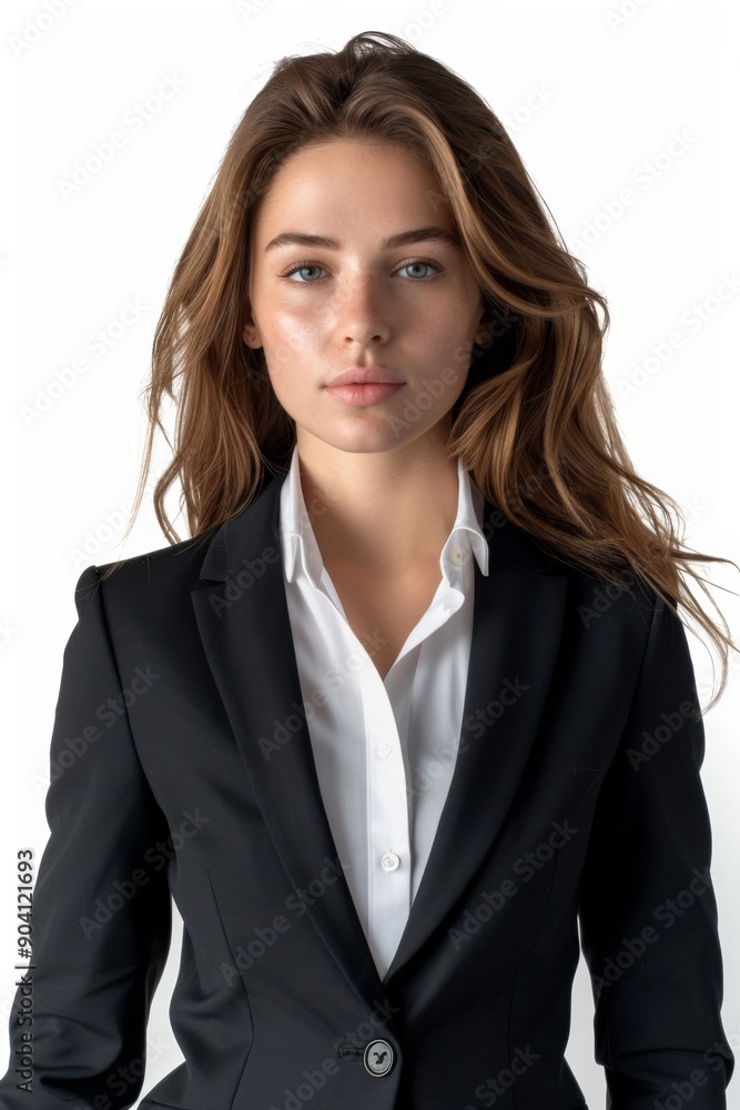 A businesswoman wearing formal suit isolated created with Generative AI A businesswoman wearing formal suit isolated created with Generative AI