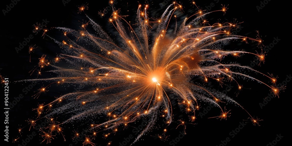 A burst of fireworks resembling a starry constellation, adding a celestial touch to the night