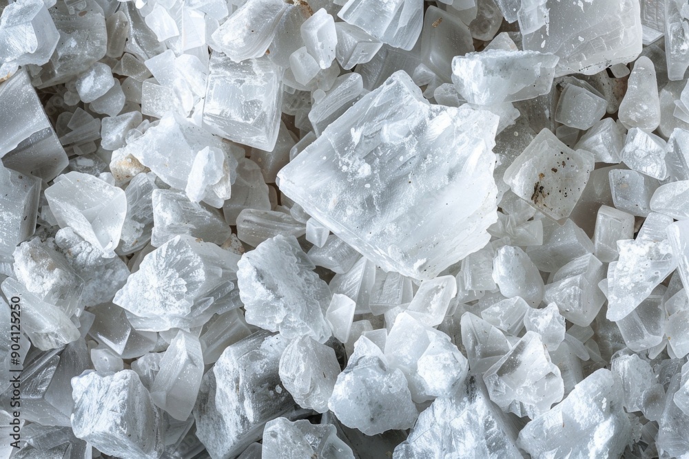 Pristine Crystal Sea Salt: A Top-View Delicacy Highlighting the Natural Beauty of White Halite Rocks and Salt Formations. Pristine Crystal Sea Salt: A Top-View Delicacy Highlighting the Natural Beauty of White Halite Rocks and Salt Formations.