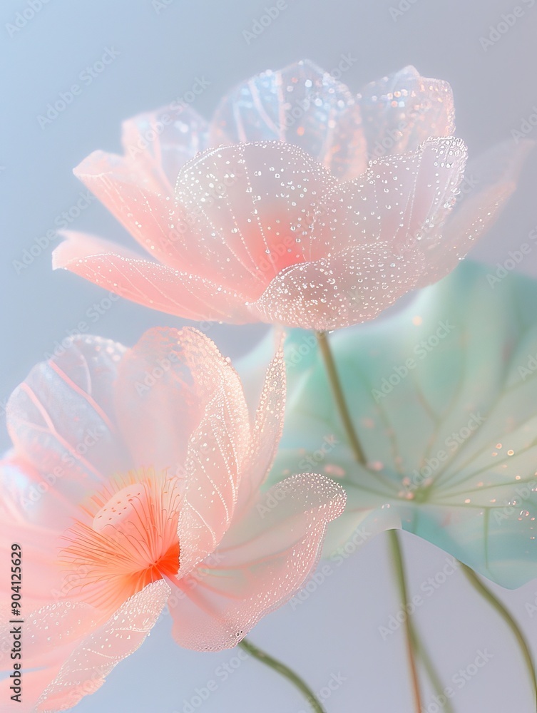 Close-up X-ray, translucence minimalist half of lotus flower. Close-up X-ray, translucence minimalist half of lotus flower.