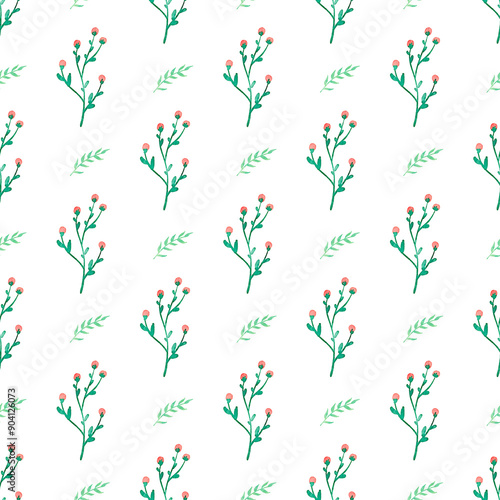 Flat design small flowers pattern design