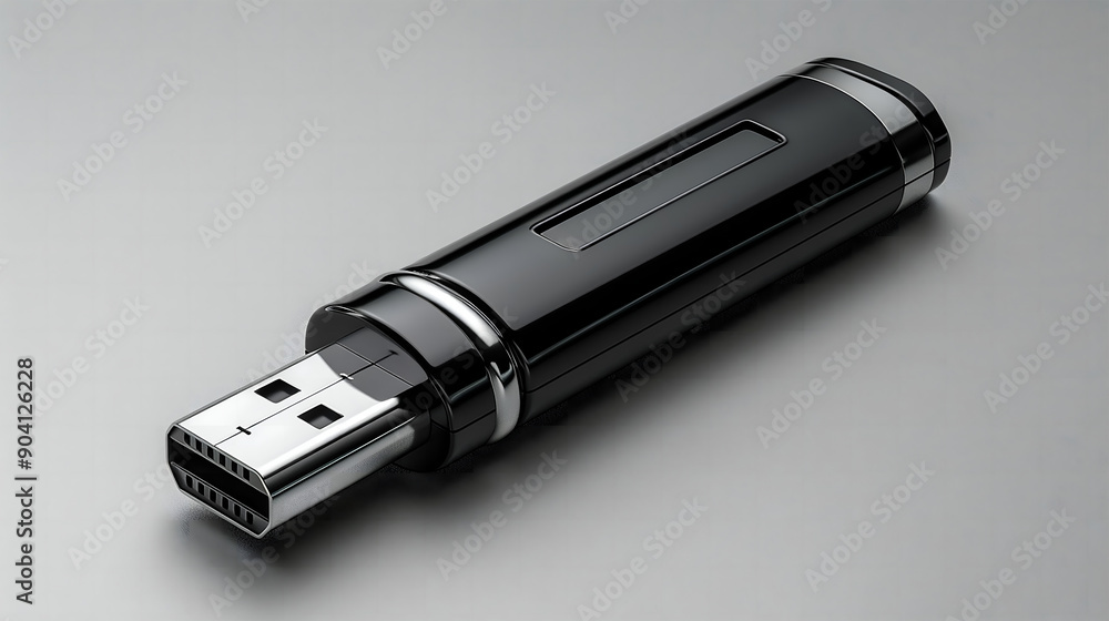 View of a Black USB Drive View of a Black USB Drive