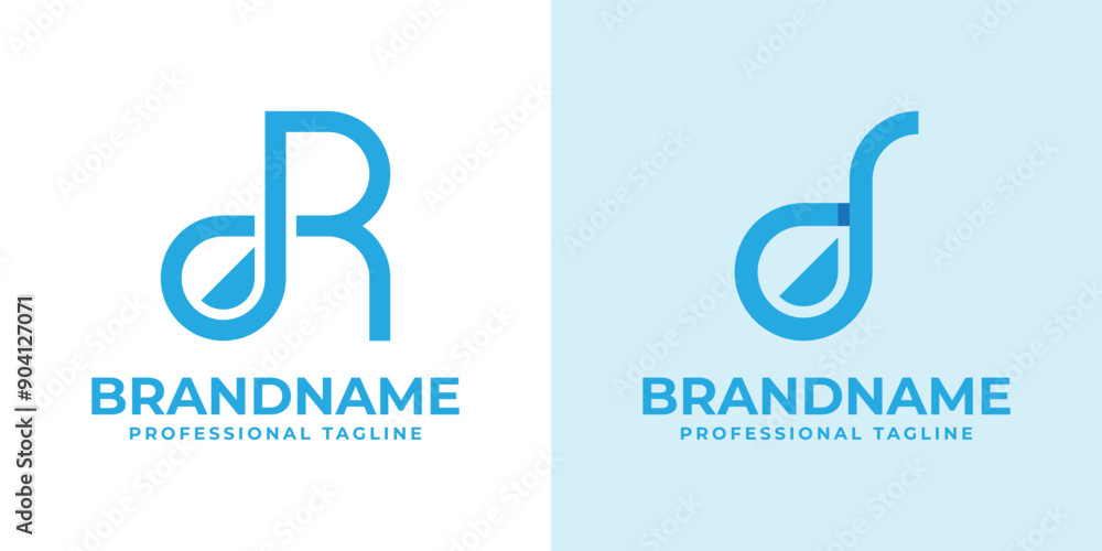 Letter R Droplet Logo Set, suitable for any business with R initial related to liquid Letter R Droplet Logo Set, suitable for any business with R initial related to liquid