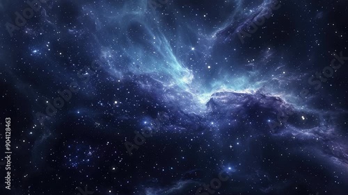 Night sky with stars and nebula photo